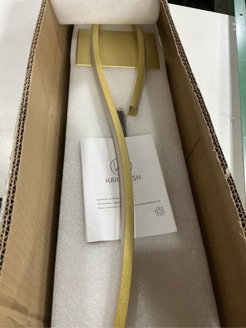 Condition photo showing New/Like New for Battery Operated Wall Sconces Set of Two with Remote Control, Dimmable/3 Colors/Night-Light/Timer/Memory, Gold Modern Wireless LED Sconce for Living Room, Hallway, Bedroom, 39.3 Inch (2 Pack) Gold 39.3 Inches (2 pack)