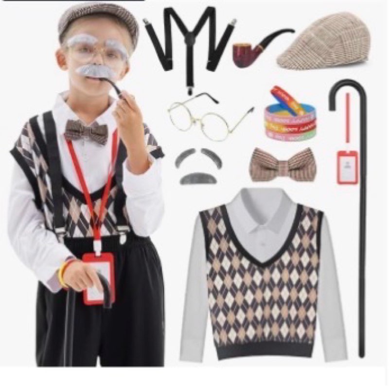 woowee 100 days of school costume for boys 5-7 year old