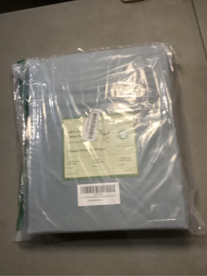 Condition photo showing Good Condition for simple&opulence 100% linen sheet set 4pcs basic style, deep pocket, natural french washed flax solid color soft breathable bed sheets - dusty blue, queen sheet set 4 pcs - queen dusty blue