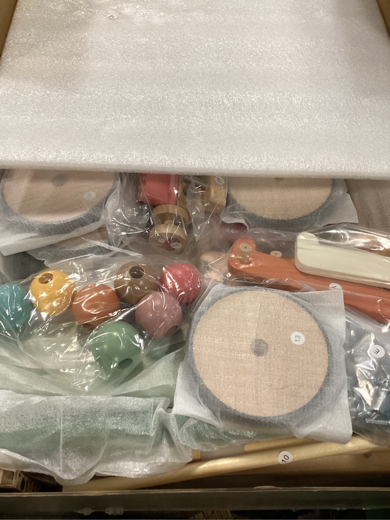 Condition photo showing New/Like New for lehoo castle wooden baby walker, adjustable speed montessori walker with activity center for boys girls, baby push walker toys for 1 year old learning to walk