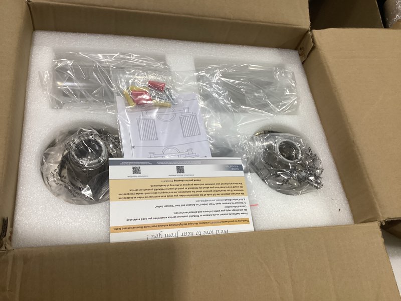 Condition photo showing New/Like New for bathroom lighting fixtures black and brushed nickel bathroom vanity light with cylindrical clear stripes glass lampshade e26 socket base bathroom lighting fixtures over mirror (2 lights) 2 lights brushed nickel