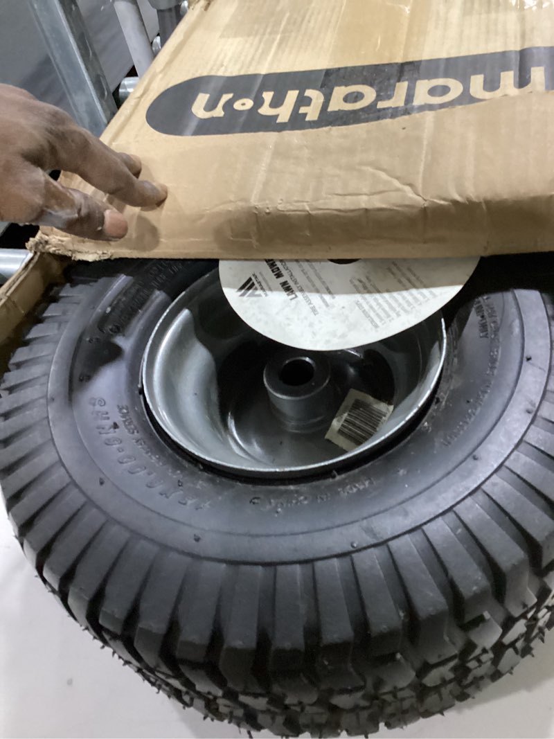 Condition photo showing Good Condition for MARASTAR 21446 15x6.00-6 Tire and Wheel Assembly, Pneumatic Replacement Lawn Mower Front Tire compatible with Craftsman Riding Lawn Mowers, Easy Install Assembly 1 Pack