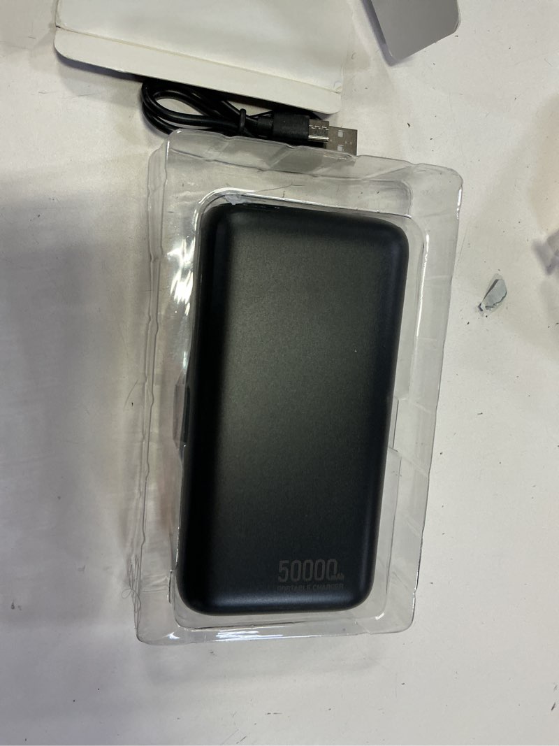 Condition photo showing Good Condition for portable charger 50000mah power bank - 22.5w fast charging external battery pack,usb-c portable phone charger for iphone 17/16/15/14/13 pro android samsung, for travel camping essential space black