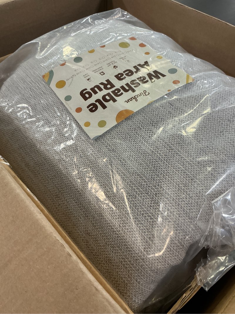 Condition photo showing Good Condition for jinchan Macy Area Rug 8x10 Kids Washable Rug Indoor Floor Cover Non Slip Modern Soft Rug Playroom Diamond Carpet for Elementary School Classroom Nursery Daycare Living Room Bedroom Circus on Cream 8' x 10' (Rectangular) Diamond Circus