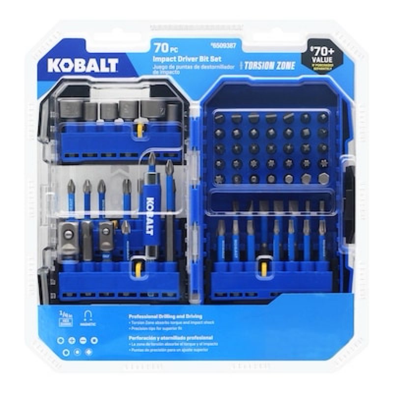 Condition photo showing As Is for kobalt impact driver bit set