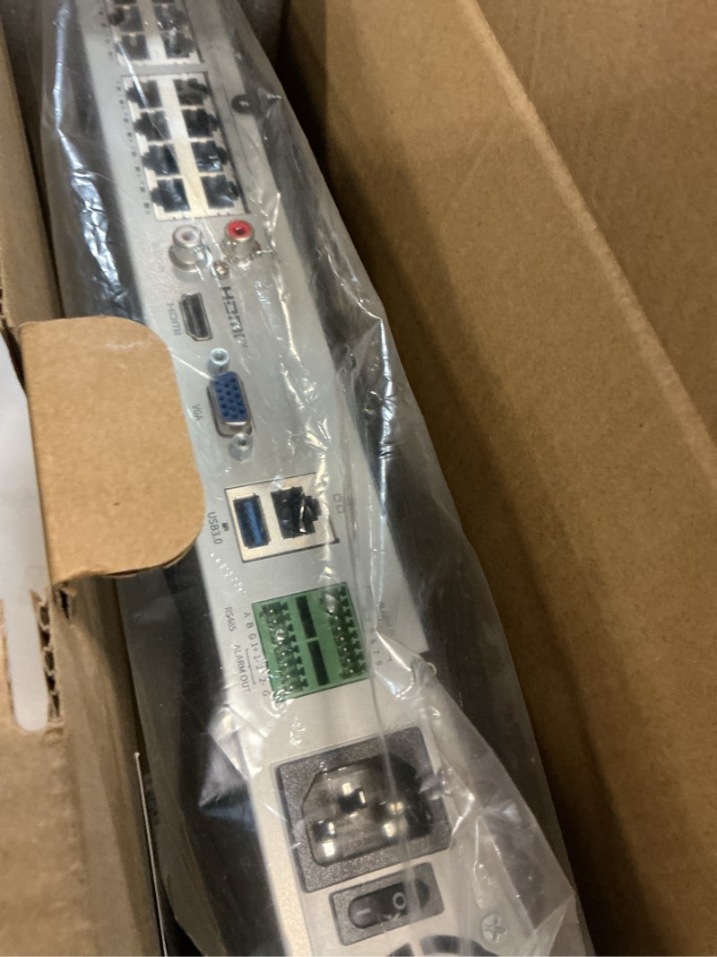 Condition photo showing Good Condition for 16 channel 4k poe network video recorder nvr, 16 port h.265 nvr support 4k/2k/8mp/5mp/3mp/1080p poe camera, remote access, motion alarm, 24/7 recording, smart playback, no hard disk drive 16ch