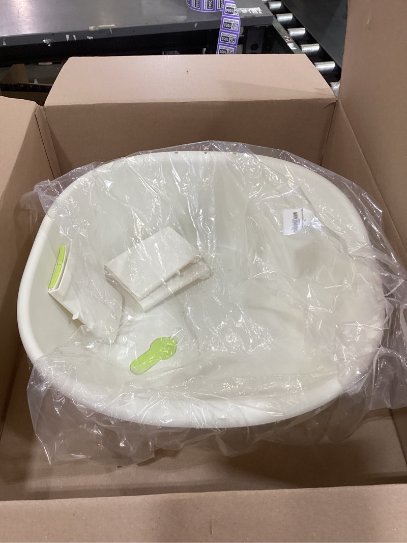 Condition photo showing As Is for soothic sitz bath for toilet seat, sitz bath for hemorrhoids, sitz baths for postpartum care, upgraded collapsible sitz baths with flusher, drain holes, wider seating area, deeper bowl blue