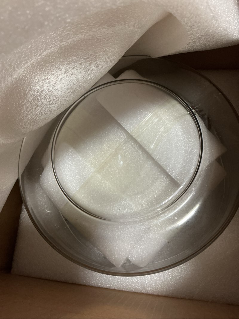 Condition photo showing New/Like New for lity glass salad bowl set, 9? medium salad servers with acacia wood base and salad serving utensils, for party, fruits, popcorn, chips, pasta, kitchen must-have medium size