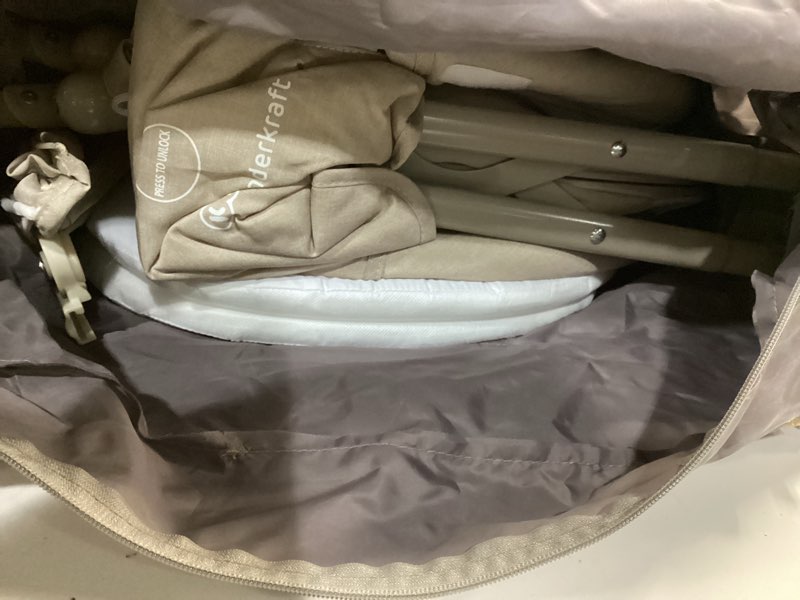 Condition photo showing Good Condition for Kinderkraft LOVI Travel Bassinet for Baby, Portable Folding Baby Bed with Built-in Mosquito net, Adjustable Hood and an Additional Cradle Function, Beige