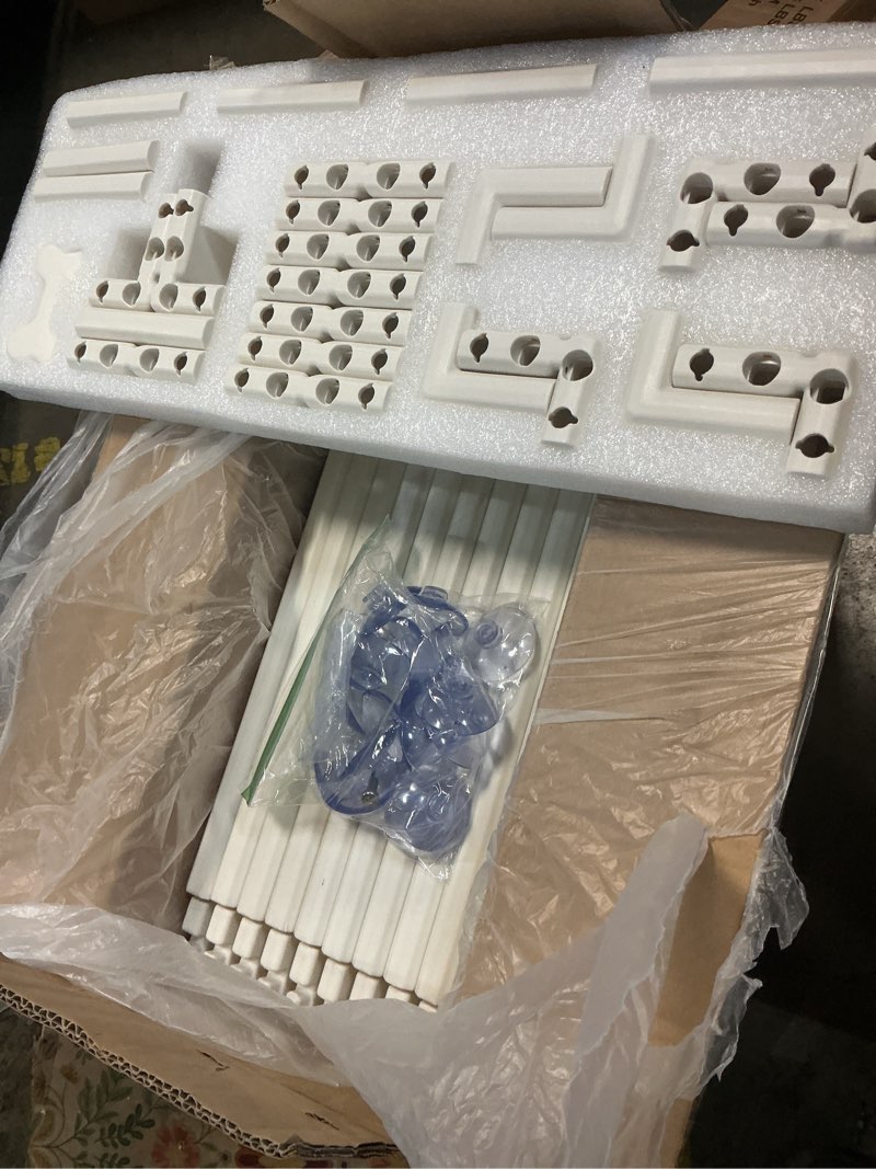 Condition photo showing Good Condition for clear acrylic dog playpen with door,23.6" puppy playpen,easy assemble pet fence,10-panel for puppies/small dog play pen indoor (white, 23.6 inch-h, 10 panel) white-10 10 panel 23.6 inch-h