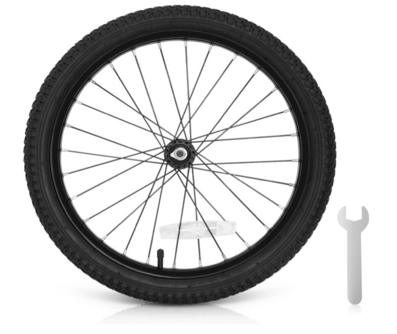 exceedhub 18 inch kids bike front wheels replacement with solid air rubber tire and inner tube, bicy