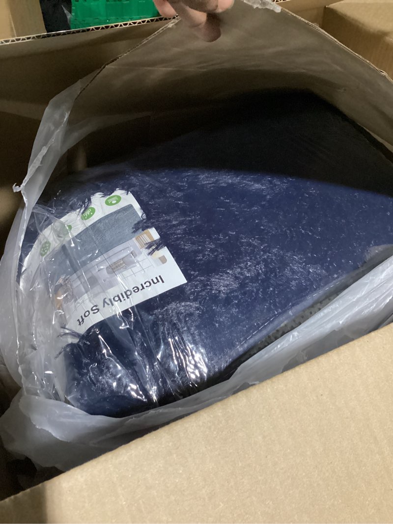 Condition photo showing As Is for 9x12 shag Rug Living Room: Large Area Rug 9 x 12 for Living Room - Navy Blue Rug for Bedroom Soft Fluffy Carpet (Navy Blue/9 by 12 Feet) Navy Blue 9' x 12' (Rectangular)