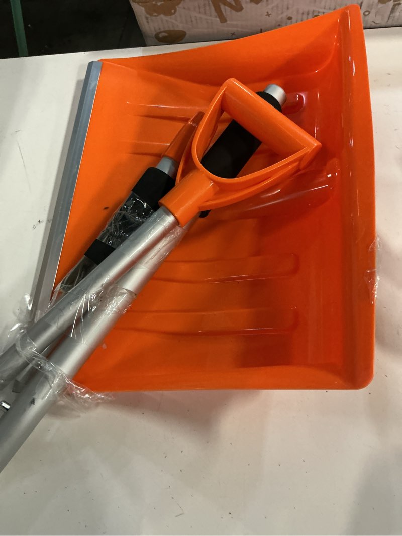 Condition photo showing As Is for Snow Shovel for Driveway, 43" to 50" Retractable Detachable Lightweight Plastic, Snow Shovels with D-Grip Handle, Large-Capacity for Driveway Garden Car & Outdoor All-Season Use