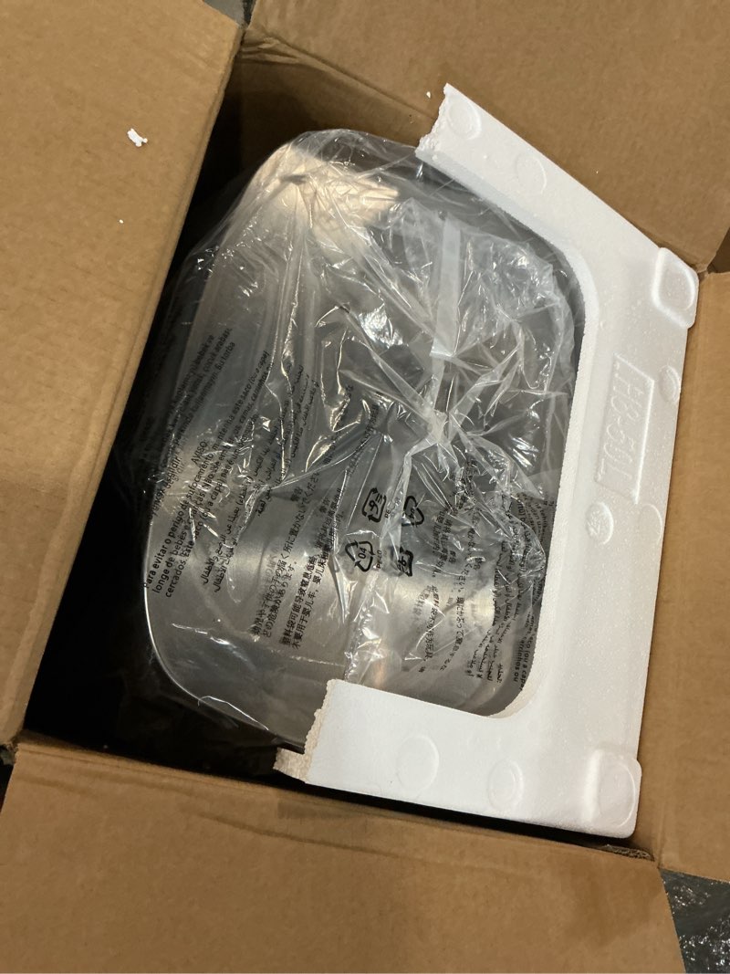 Condition photo showing Good Condition for amazon basics smudge resistant rectangular trash can with soft-close foot pedal, brushed stainless steel, 50l/13.2 gal, 16.7x14.7x25.9 in, satin nickel finish satin nickel big, 50l/13.2 gal