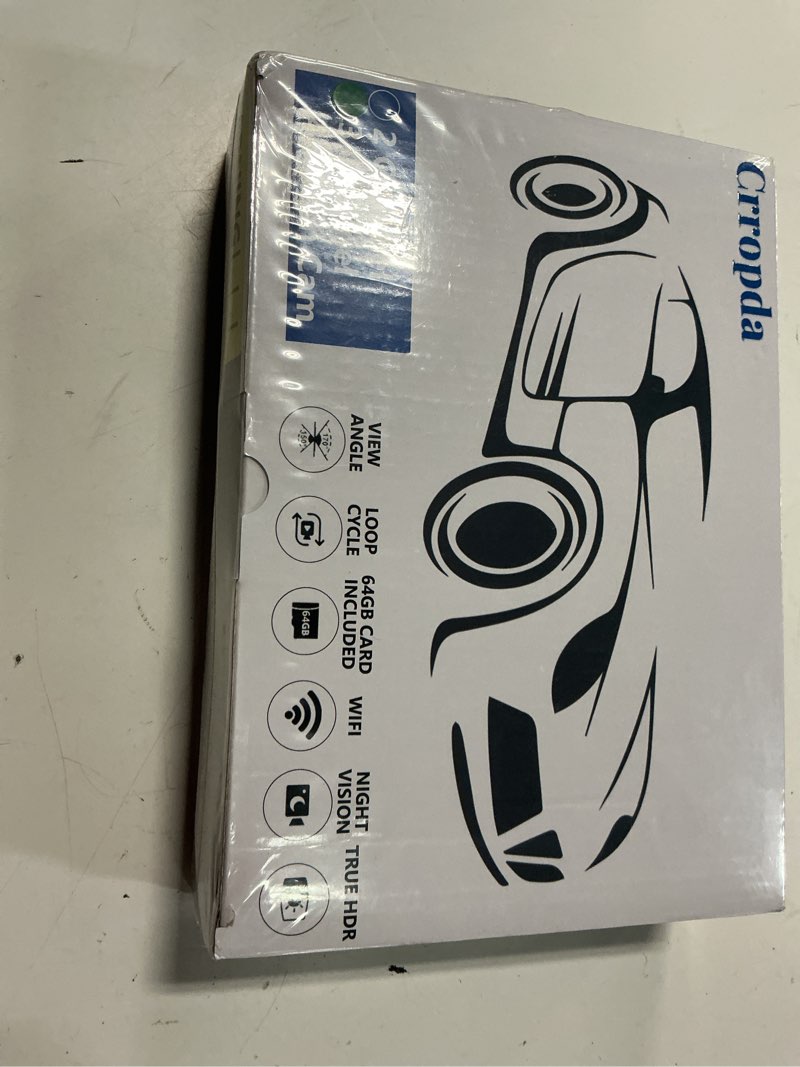 Condition photo showing New/Like New for 3 channel 4k dash cam front, 1080p dash camera rear and inside for cars with 3.16 ips screen, 64gb card, g-sensor, 24hr parking, app control,loop recording, night vision,support 256gb max deep black