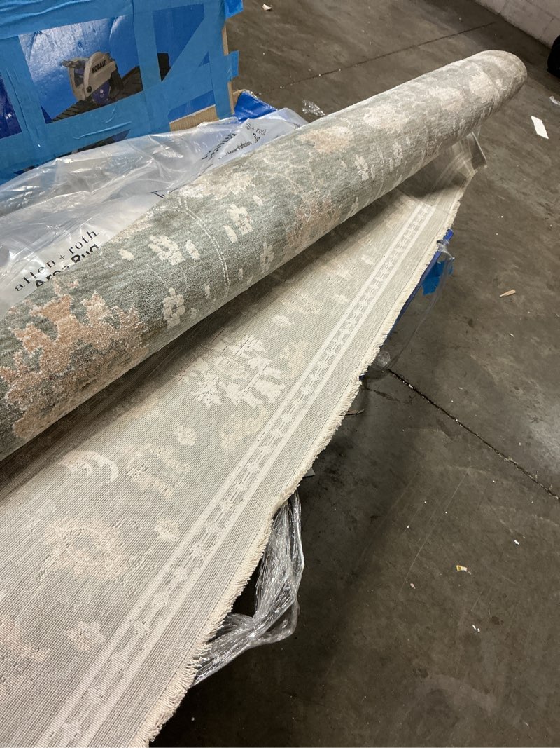 Condition photo showing As Is for allen + roth forest whisper 8 x 10 (ft)  indoor area rug