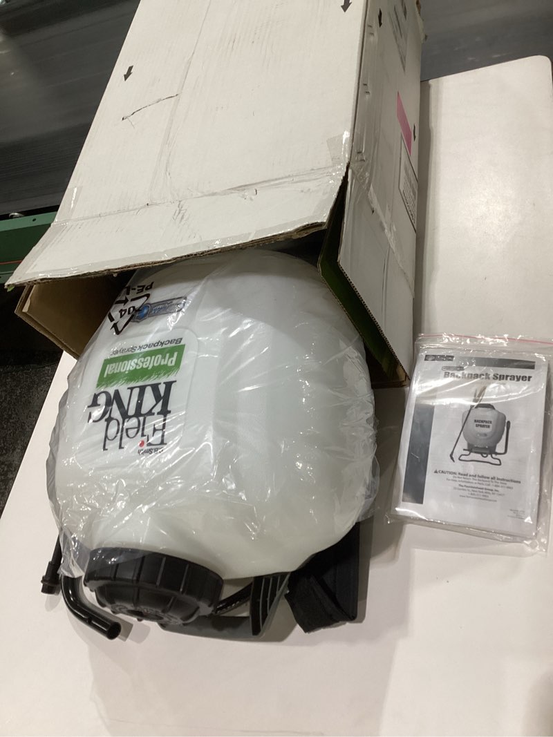 Condition photo showing New/Like New for FIELD KING 190328 Backpack Sprayer, 4 Gallon, with Internal No Leak Pump Design Delivers 150 PSI Base Model, Manual