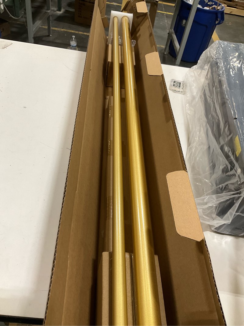 Condition photo showing Good Condition for Adjustable 36-72 Inch Luxury Gold Double Curtain Rods, 1 Inch Diameter with Clear Knob Finials, Fits 24-68 Inches Small to Medium Windows, Heavy Duty Decorative Window Drapery Rod Gold 36-72''