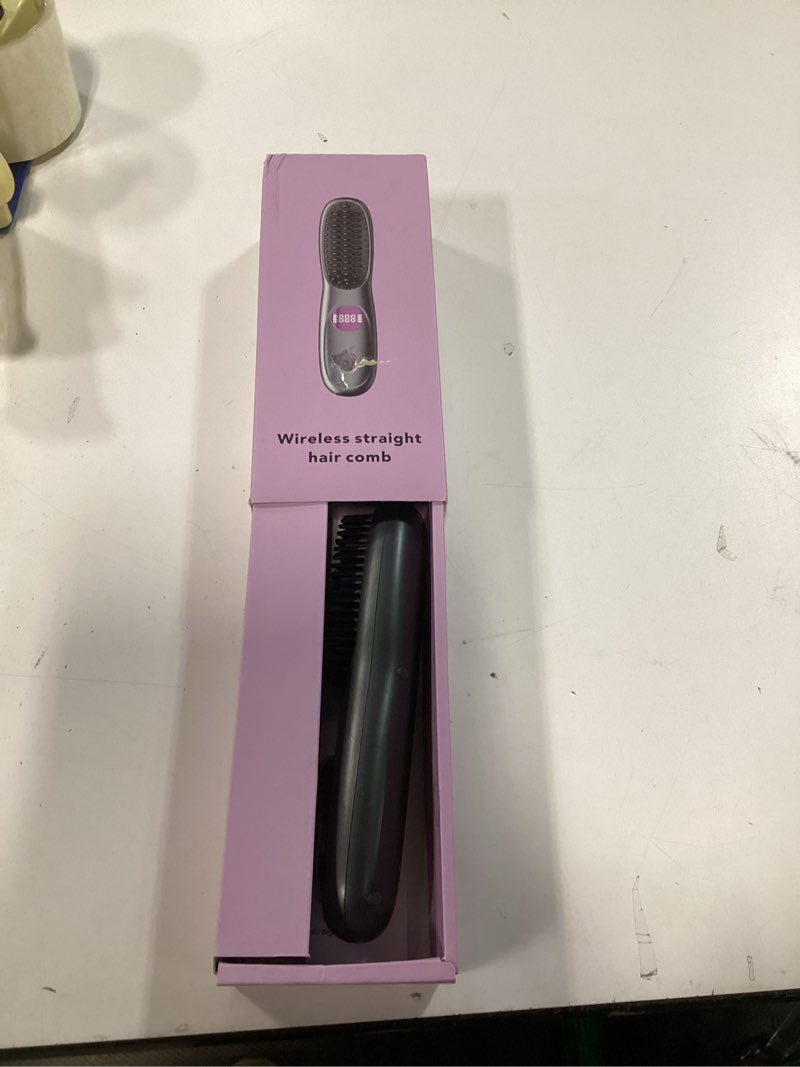 Condition photo showing As Is for Go Brush Pro, 2026 Upgraded Go Brush Pro, Portable Straightener Brushs for Travel, Cordless Fast Heating Hair Straightener with LCD Temperature Display (Black)