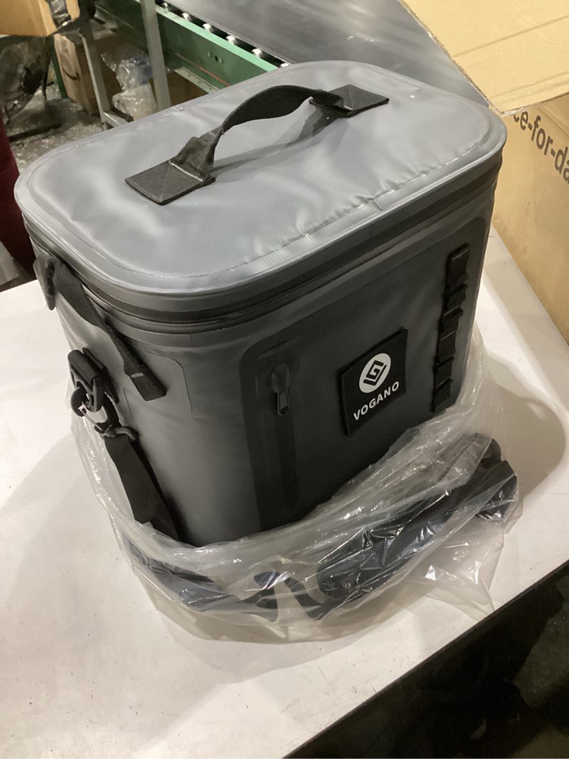 Condition photo showing New/Like New for vogano 40 can soft cooler bag - insulated leak-proof large cooler bag with roll-top waterproof seal | portable ice chest for camping, beach, travel, picnics | 24hr cold retention 28 can box black