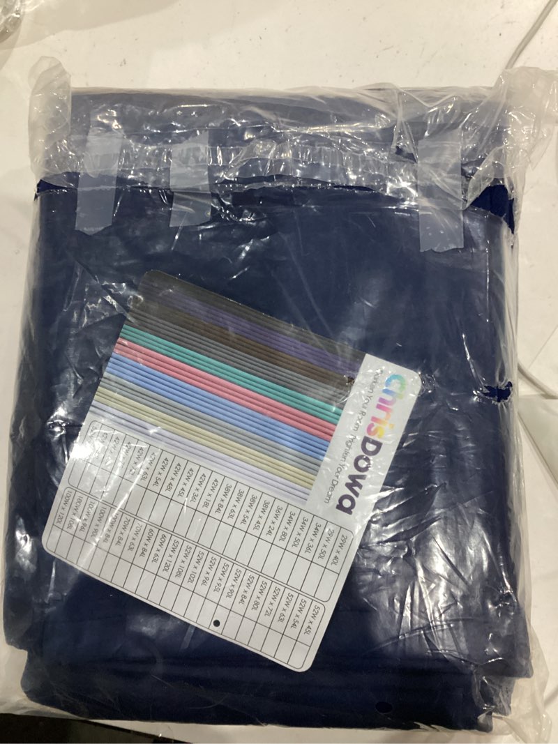 Condition photo showing Good Condition for ChrisDowa Blackout Curtains 90 Inches Long 2 Panels Set for Living Room, Grommet Thermal Insulated Room Darkening Curtains for Bedroom (Navy Blue, 52 x 90 Inch) 52"W x 90"L (Pack of 2) Navy Blue