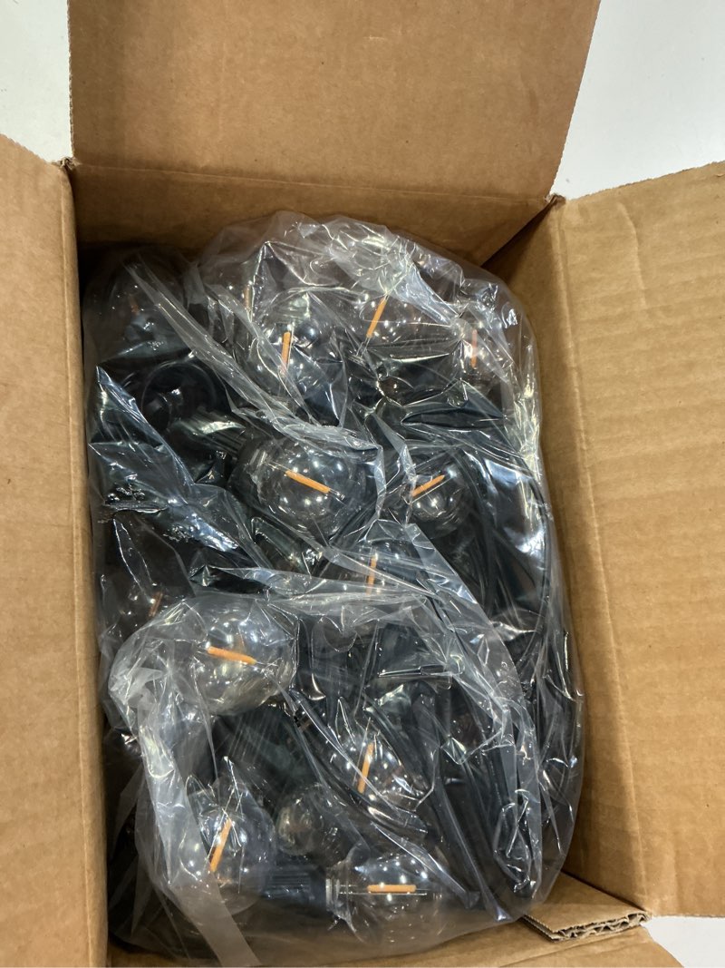 Condition photo showing Good Condition for verron 50ft led g40 globe string lights, shatterproof outdoor patio string lights with 50+2 dimmable edison bulbs, 50 backyard hanging bistro light waterproof for balcony party wedding market cafe black 50ft(50bulbs)