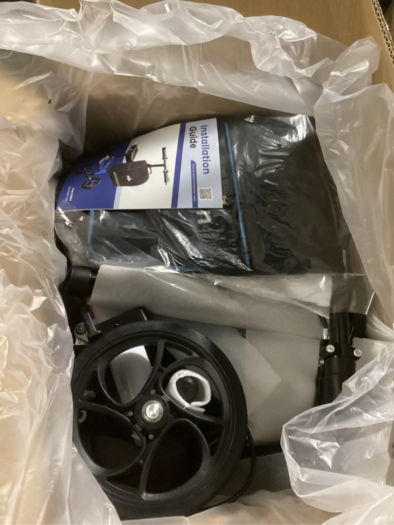 Condition photo showing New/Like New for aojin knee scooter for adults for footinjuries, 300lbs capacity, all terrain foldable knee scooter walker with bag, 13" wide pu seat, compact crutches alternative (blue)