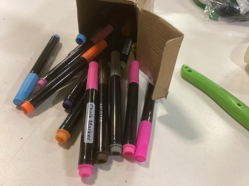 Condition photo showing As Is for Bandle B. Chalk Markers - 24 Vibrant, Erasable, Non-Toxic, Water-Based, Reversible Tips. For Glass or Chalkboard Markers for Businesses, Restaurants, Liquid Drawing Chalk (Vibrant 6mm) 24 Pack Vibrant 6mm
