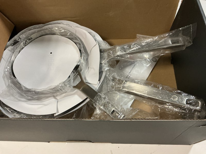 Condition photo showing New/Like New for 3 Ply Stainless Steel Pan Set, 8" 10" 12", Fast & Even Heating, Up to 650F, Oven & Dishwasher Safe, Compatible with All Cooktops Stainless Steel 8''10''12''+Lid
