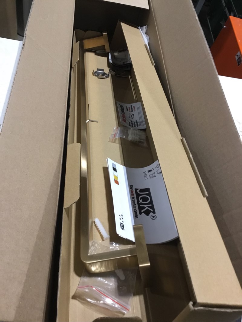 Condition photo showing Good Condition for JQK Champagne Bronze Towel Bar, 24 Inch 304 Stainless Steel Thicken 0.8mm Towel Rack Bathroom, Towel Holder Wall Mount, Total Length 26.41 Inch, TB250L24-CB 26.41 Inch Champagne Bronze