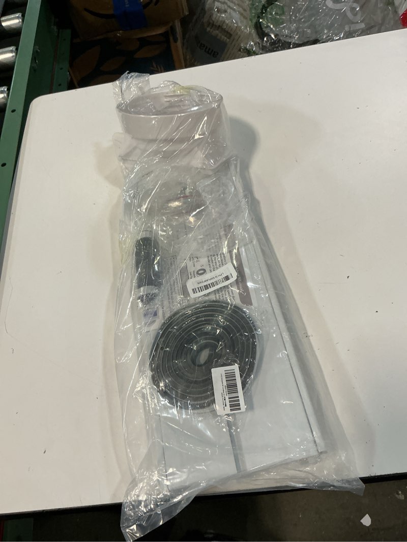 Condition photo showing As Is for portable ac window vent kit for double-hung/small sliding windows 26"-47"adjustable with 5.1"/5.9" universal coupler &2 weather strippings fit lg/hisense/hair etc portable ac window seal kit max adjust 47"(panels only)