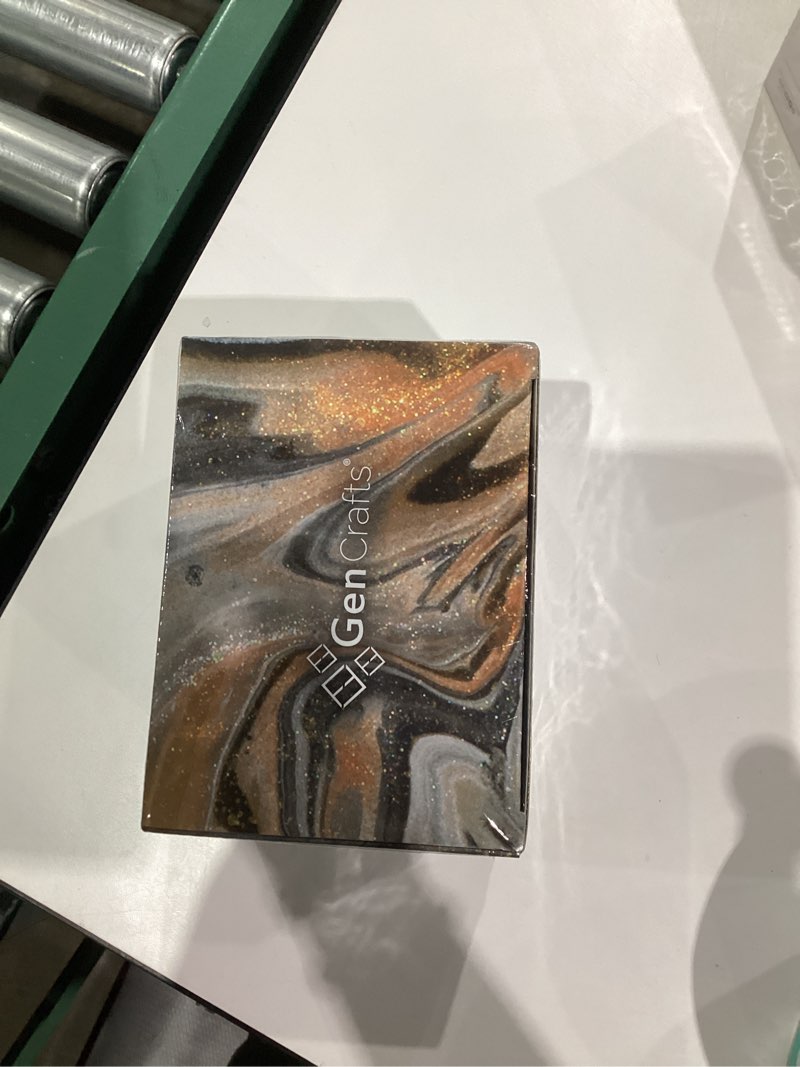 Condition photo showing New/Like New for GenCrafts Metallic Acrylic Pouring Paint 12 Colors Pre-Mixed High Flow & Ready to Pour - 2 oz./60 ml Bottles - Multi-Purpose Paints for Canvas, Paper, Rocks, Wood Metallic 12 x 60ml (2 fl oz)