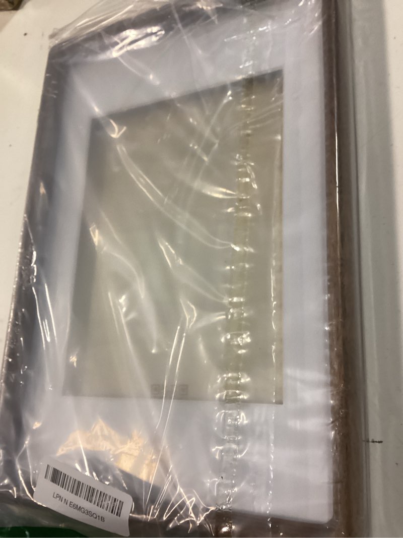 Condition photo showing Good Condition for homeforia 8x12 picture frames brown wood, mortise & tenon dark wooden 8 x 12 photo frame with mat 6 x 8 for wall or tabletop, 8by12 walnut frame matted to 6x8 print, tempered glass, wall kit, set of 1 walnut 8x12 1