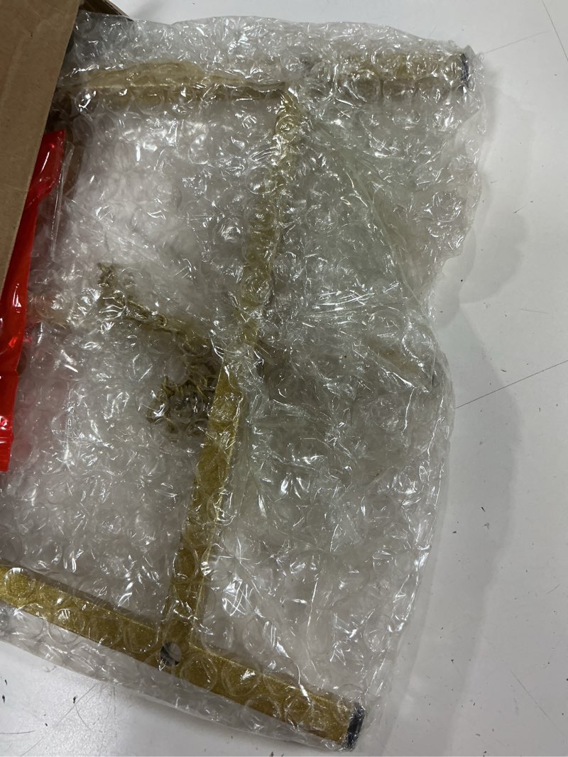 Condition photo showing Good Condition for leinuosen metal easel stand 16.5" h x 8.7" w x 4.3" d table top easel stand for display tripod art picture mirror modern plate holder for display book photo wedding sign(gold,1 pcs) gold 1