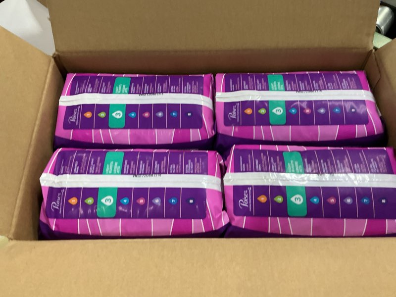 Condition photo showing New/Like New for poise incontinence pads & postpartum incontinence pads, 3 drop light absorbency, regular length, 120 count (4 packs of 30), packaging may vary regular 120