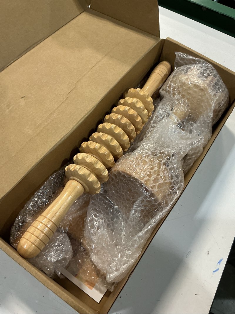 Condition photo showing New/Like New for wood therapy massage tools 5-in-1 lymphatic drainage massager maderoterapia kit wooden massager body sculpting tools for muscle pain relief, anti-cellulite, body contouring and shaping