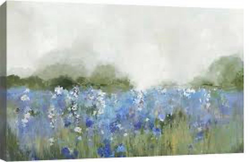 Meadows Bluebells Field Framed On Canvas by Allison Pearce Print INCOMPLETE 