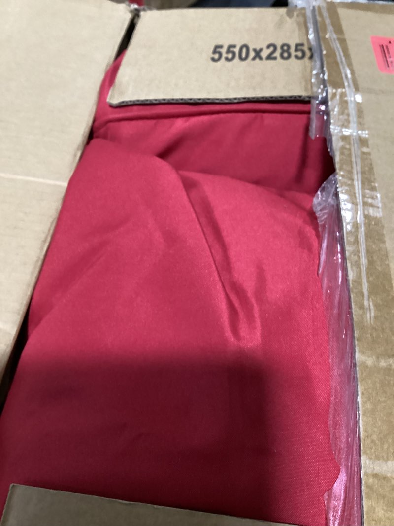 Condition photo showing Good Condition for summsun outdoor cushions for patio furniture, double-sided waterproof backrest and seat cushion set with removable cover, 19 x 19 inch, red, set of 4 19*19 + 19*17 inch red 4