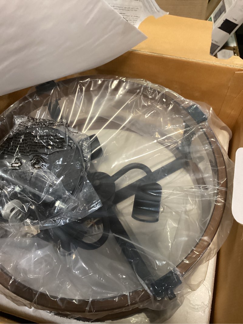 Condition photo showing Good Condition for Similar Kichler Alkire 16.5 inch 3 Light Semi Flush with Satin Etched Cased Opal Glass in Black 3-Light Black