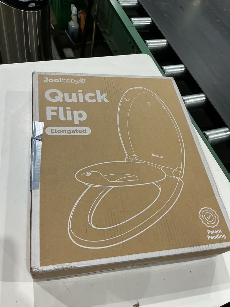 Condition photo showing New/Like New for jool baby quick flip toilet seat with built-in potty & splash guard for toddler training, slow close (elongated)