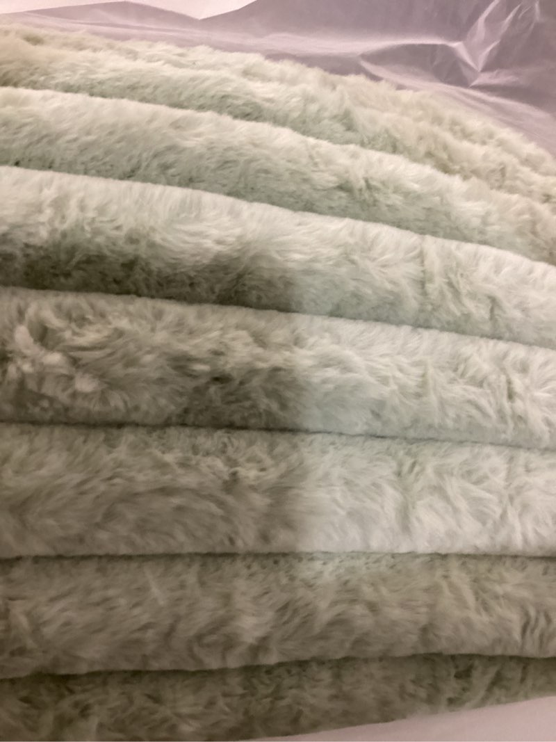 Condition photo showing Good Condition for amélie home faux fur reading pillow with pocket for sitting in bed, adult backrest bed pillow with washable cover for lounging, watching tv/gaming/resting/post/surgery/nursing, sage green 29 inches sage green large(29inch)