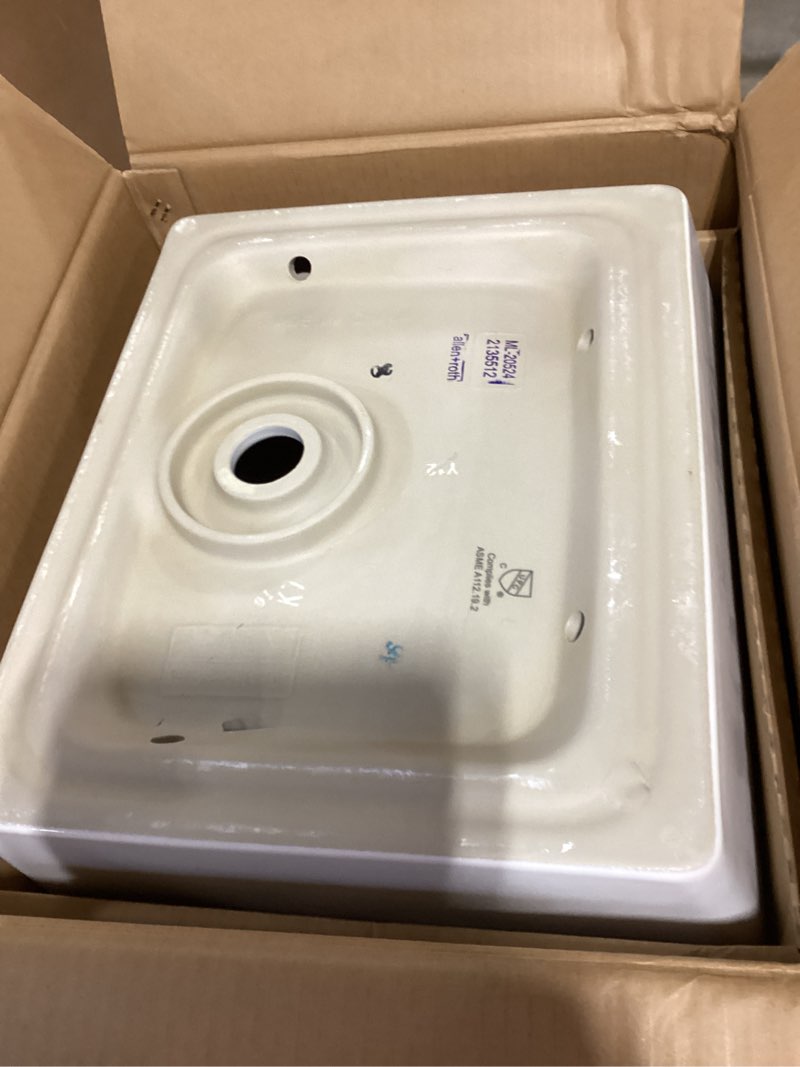 allen + roth whitchurch vitreous china 18-in vessel rectangular farmhouse white bathroom sink