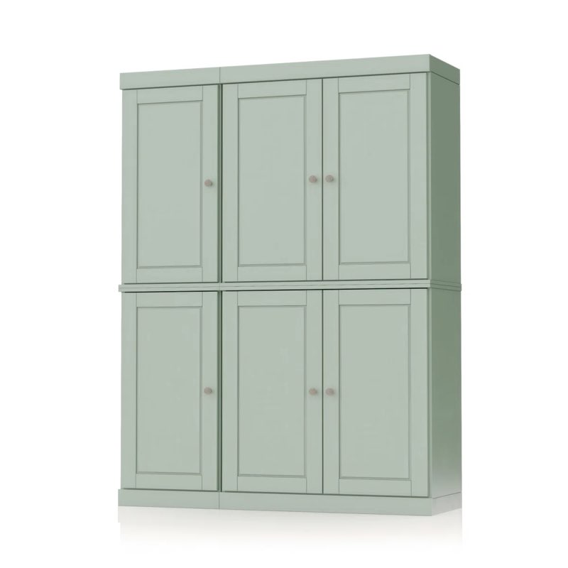 (Incomplete) Niculae 100% Solid Wood 48.5\\\" Pantry Cabinet with Solid Doors, 2-Drawers and Adjustable Shelves (2 Boxes) 