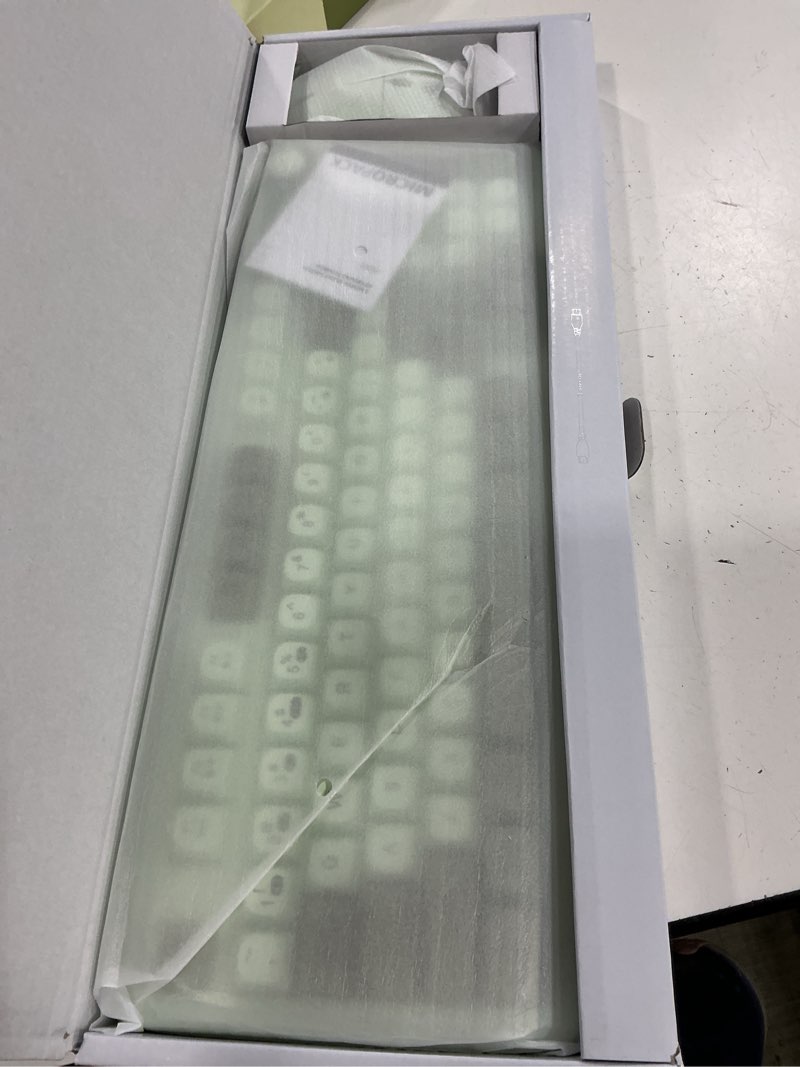 Condition photo showing Good Condition for wireless keyboard and mouse combo creamy with number pad for desktop mac ipad bluetooth/2.4ghz/wired rechargeable light up rgb quiet compatible with pc laptop tablet (green)