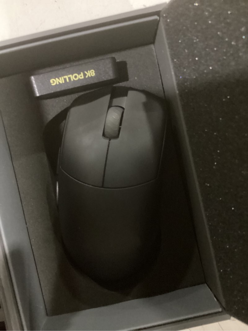 Condition photo showing As Is for lamzu maya x wireless gaming mouse, ultra lightweight 47g, optical switch, maximum 30000 dpi, symmetrical, mcu nordic 52840, dust-proof encoder, paw3950 sensor(larger maya) (black)