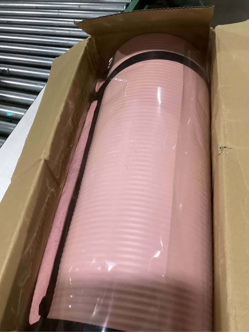 Condition photo showing Good Condition for signature fitness extra thick high-density foam yoga mat – multiple thicknesses (1/2" & 1") / multiple colors – double-sided non-slip surface – with carrying strap for pilates, yoga & home workouts pearly pink