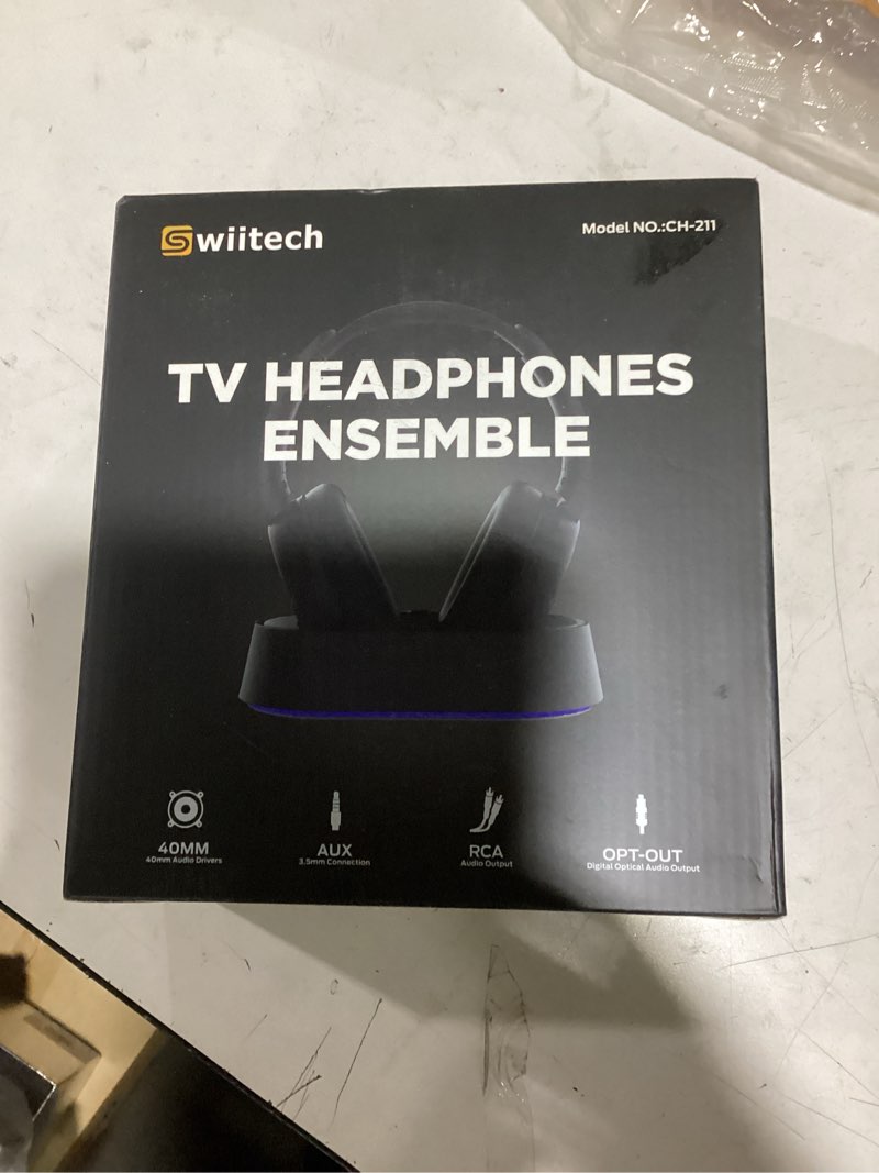 Condition photo showing New/Like New for Wireless Headphones for TV Watching, TV Headphones with Transmitter Charging Base, Bluetooth V5.3, No Lip-Sync Delay, Clear Voice, Plug & Play, Comfortable, Gifts for Elderly/Seniors Black