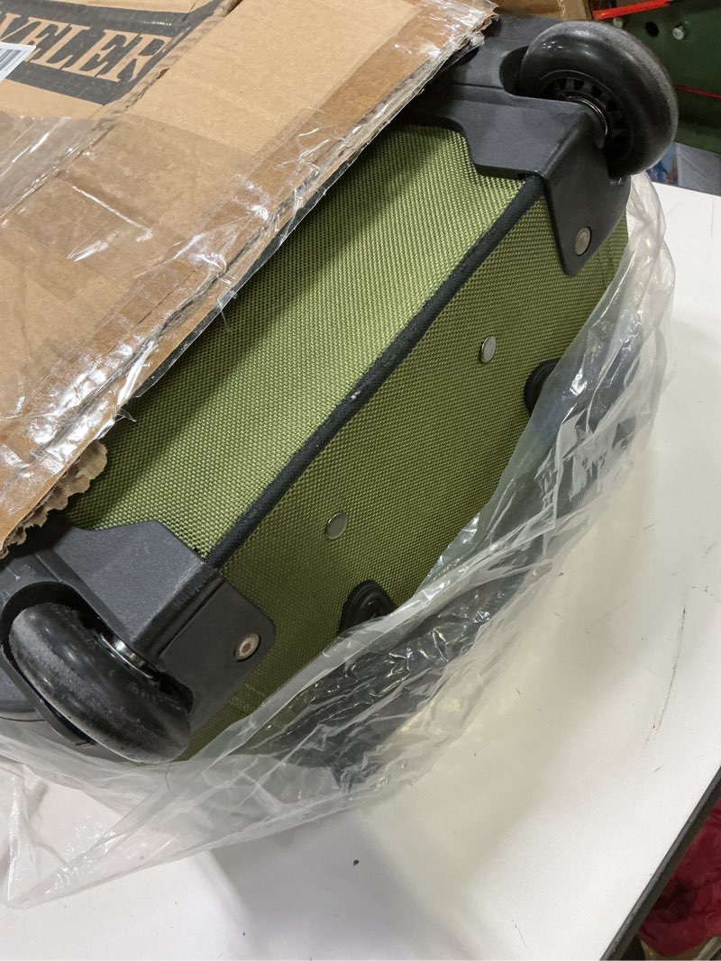 Condition photo showing As Is for U.S. Traveler Rio Lightweight Carry-On Suitcase 20" Softside Expandable Design, Durable, Business and Travel, Green, Set