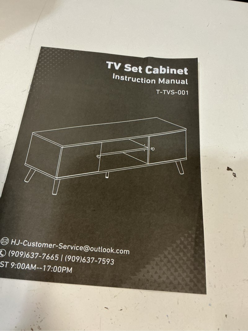 Condition photo showing Good Condition for Yangming TV Stand for 55 60 inch TV, Modern Mid Century Entertainment Center with Storage, Black