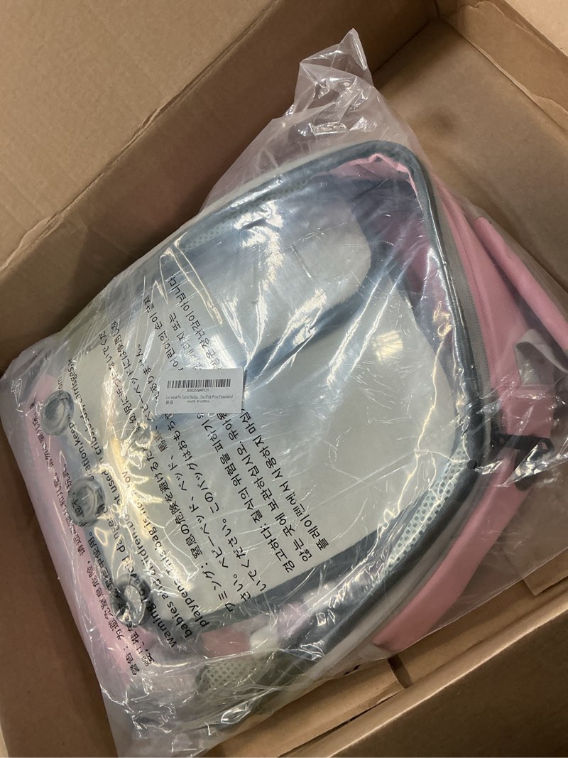 Condition photo showing Good Condition for Lollimeow Cat Carrier Backpack, Expandable Bubble Pet Carrier for Cats and Small Dogs, Airline Approved Travel Backpack for Hiking, Walking & Outdoor Adventures - Supports up to 16 lbs Front Expandable-Pink